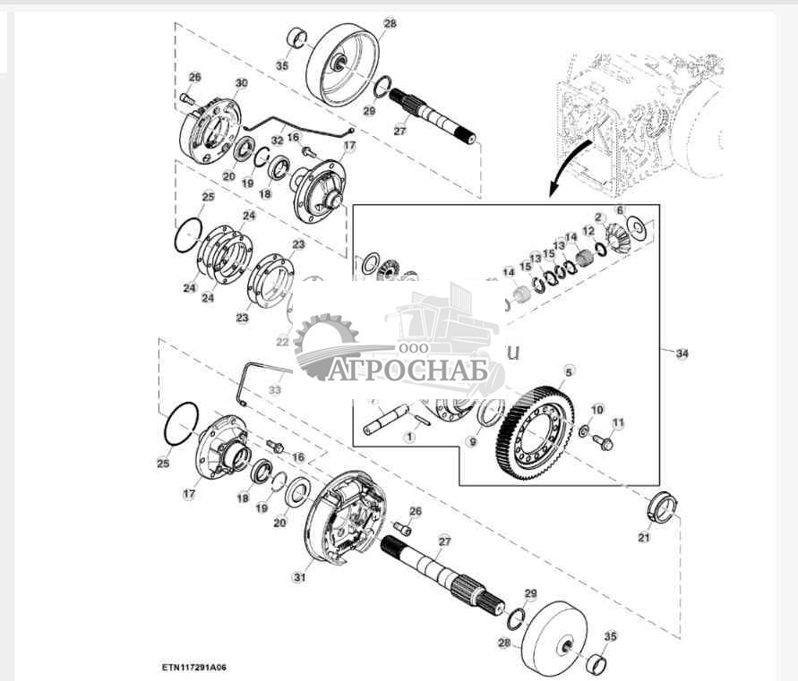Шестерни и валы дифференциала, 20 кмч 